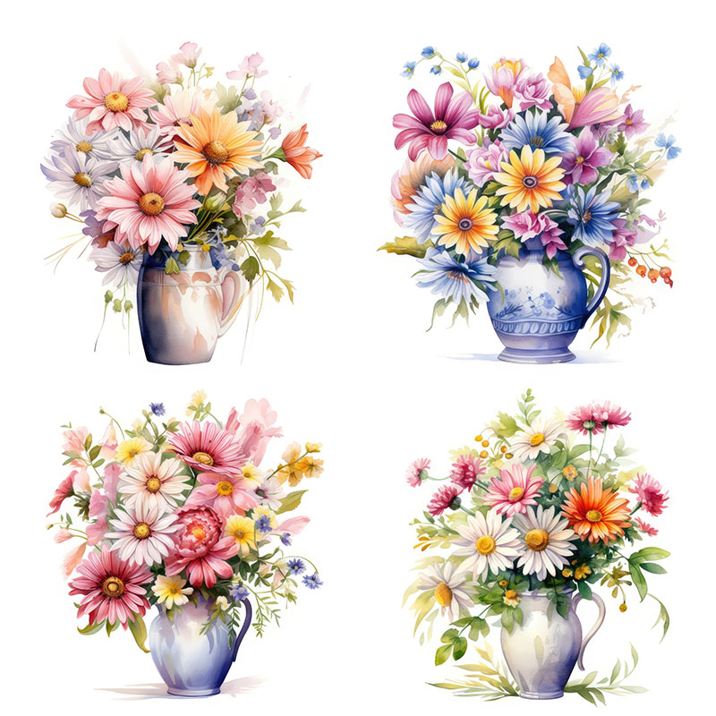 Flower Wall Panel - Pegatinas de pared de flores minimalistas,