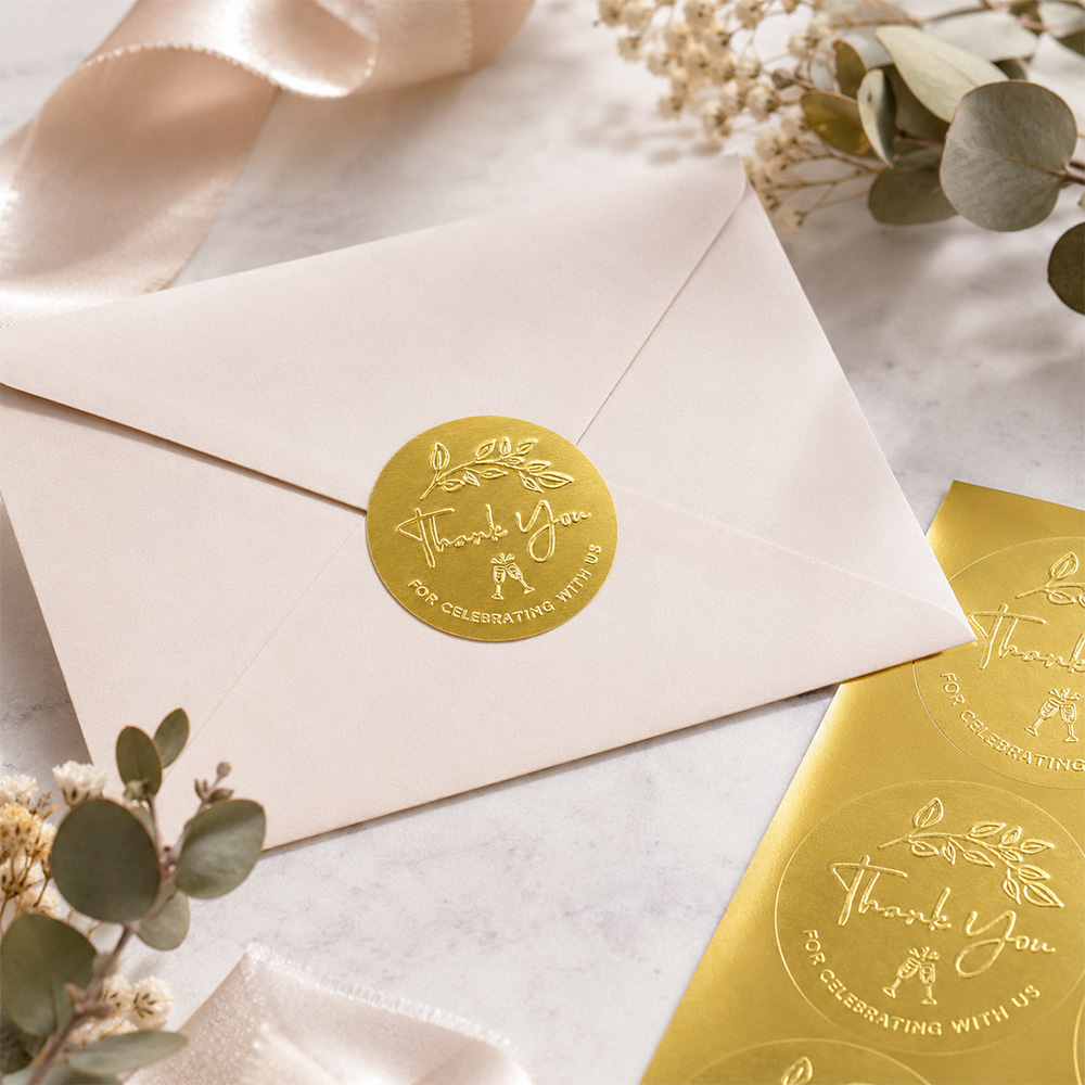 Party Favor Bag - 100 Pegatinas de Agradecimiento por Celebrar